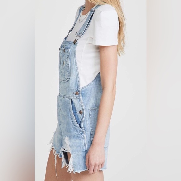 R13 Shortalls Overall Denim Shorts Distressed Size S - Picture 15 of 16